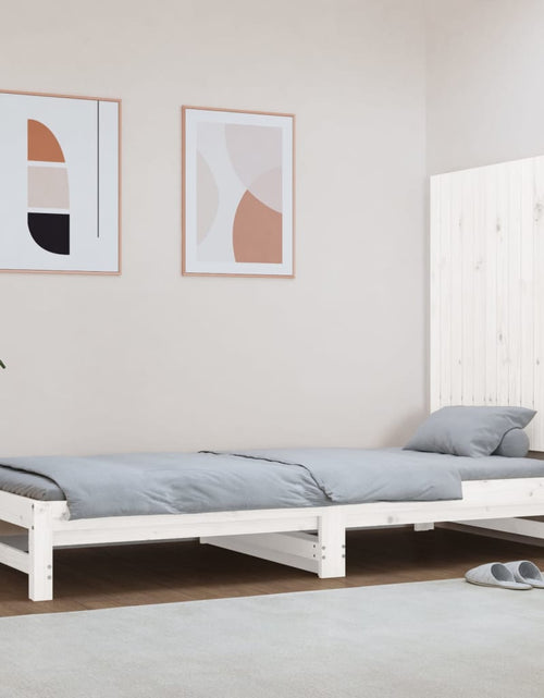 Загрузите изображение в средство просмотра галереи, Tăblie de pat pentru perete, alb, 82,5x3x90 cm, lemn masiv pin - Lando
