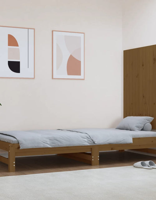 Încărcați imaginea în vizualizatorul Galerie, Tăblie de pat pentru perete, maro miere, 82,5x3x90 cm, lemn pin - Lando
