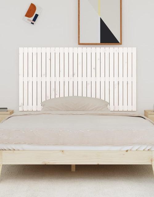 Încărcați imaginea în vizualizatorul Galerie, Tăblie de pat pentru perete, alb, 166x3x90 cm, lemn masiv pin - Lando
