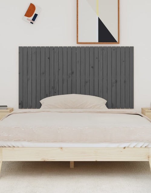Încărcați imaginea în vizualizatorul Galerie, Tăblie de pat pentru perete, gri, 166x3x90 cm, lemn masiv pin - Lando
