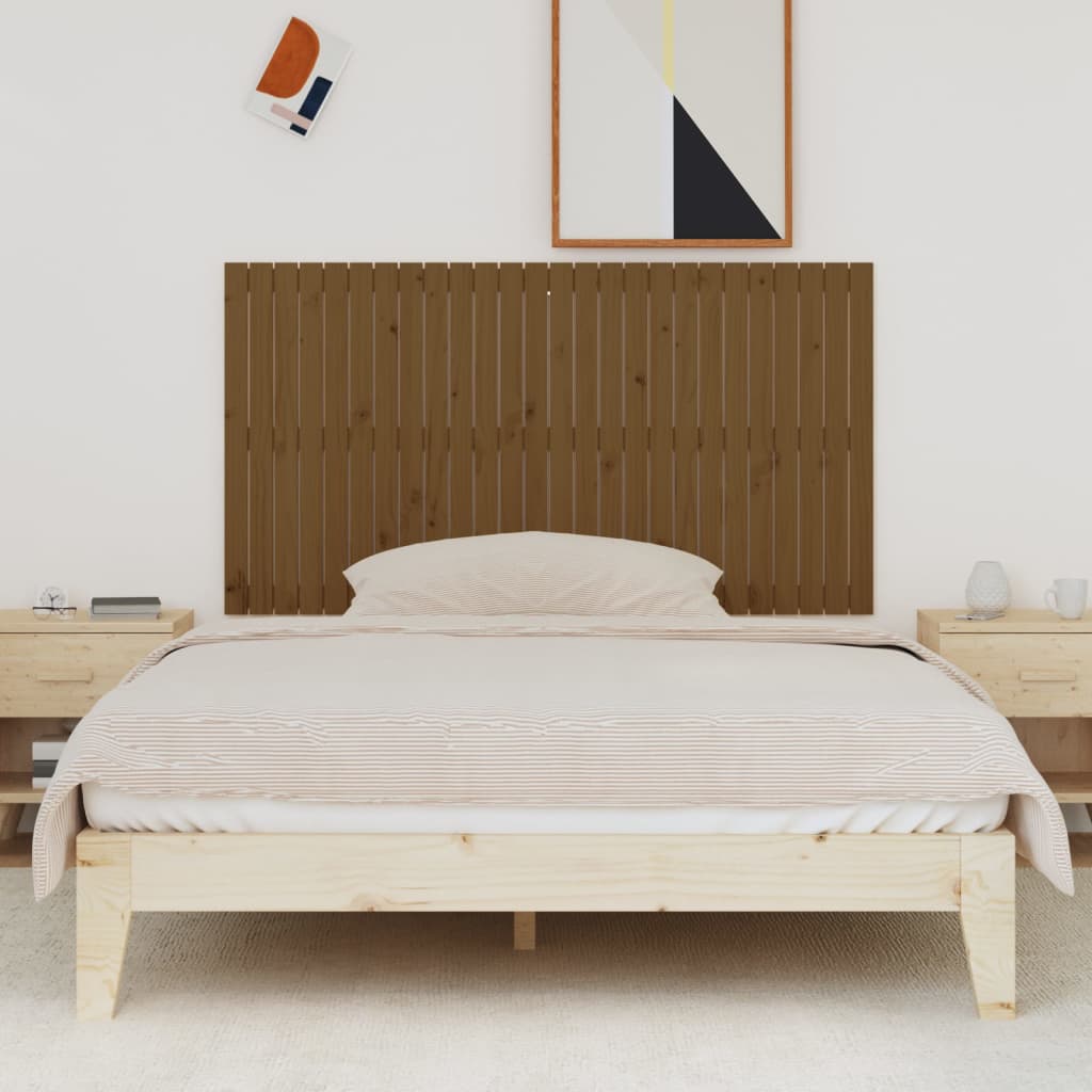 Tăblie de pat pentru perete, maro miere, 166x3x90 cm, lemn pin - Lando