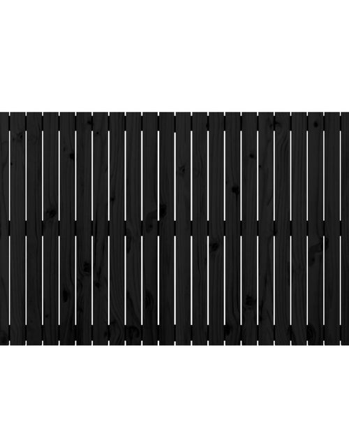 Încărcați imaginea în vizualizatorul Galerie, Tăblie de pat pentru perete, negru, 166x3x90 cm, lemn masiv pin - Lando
