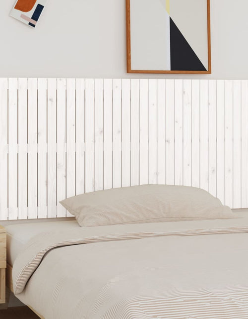 Загрузите изображение в средство просмотра галереи, Tăblie de pat pentru perete, alb, 185x3x90 cm, lemn masiv pin - Lando

