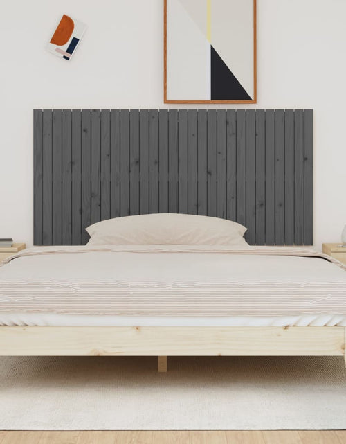 Încărcați imaginea în vizualizatorul Galerie, Tăblie de pat pentru perete, gri, 185x3x90 cm, lemn masiv pin - Lando

