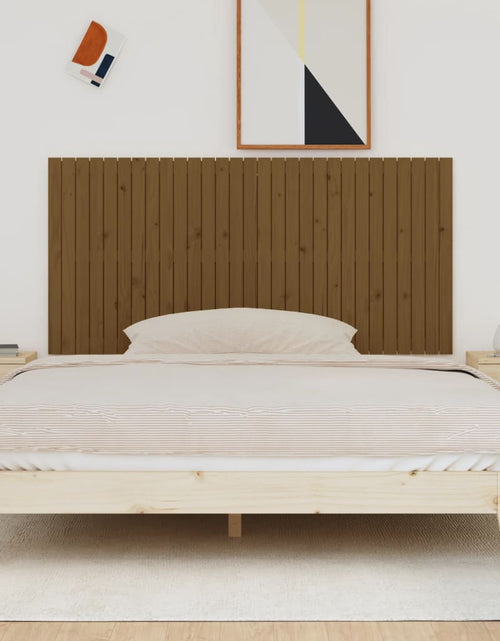 Încărcați imaginea în vizualizatorul Galerie, Tăblie de pat pentru perete, maro miere, 185x3x90 cm, lemn pin - Lando
