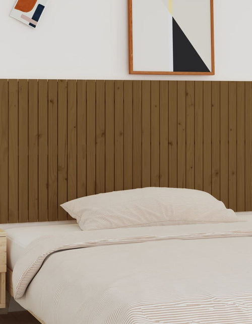 Загрузите изображение в средство просмотра галереи, Tăblie de pat pentru perete, maro miere, 185x3x90 cm, lemn pin - Lando
