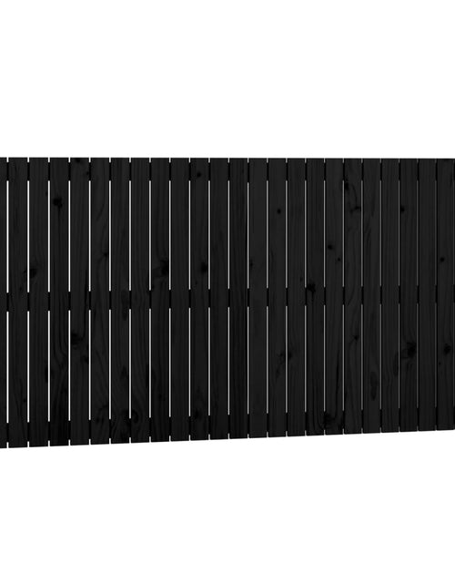 Încărcați imaginea în vizualizatorul Galerie, Tăblie de pat pentru perete, negru, 185x3x90 cm, lemn masiv pin - Lando
