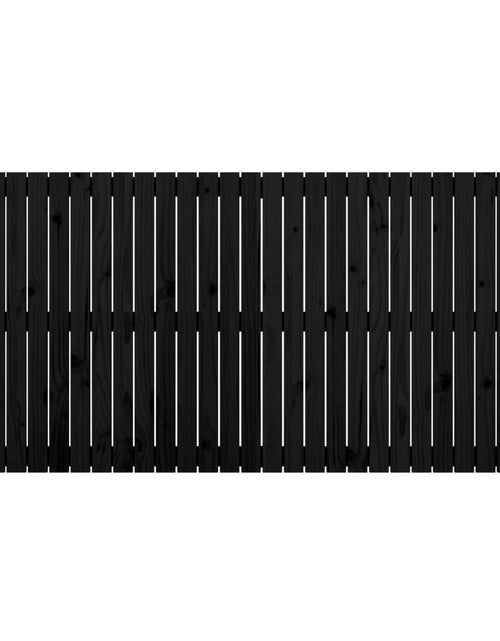 Загрузите изображение в средство просмотра галереи, Tăblie de pat pentru perete, negru, 185x3x90 cm, lemn masiv pin - Lando

