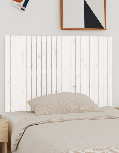 Încărcați imaginea în vizualizatorul Galerie, Tăblie de pat pentru perete, alb, 140x3x90 cm, lemn masiv pin - Lando
