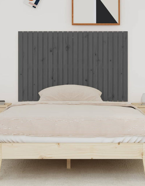 Încărcați imaginea în vizualizatorul Galerie, Tăblie de pat pentru perete, gri, 140x3x90 cm, lemn masiv pin - Lando
