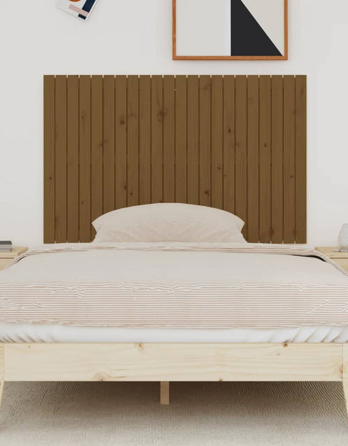 Încărcați imaginea în vizualizatorul Galerie, Tăblie de pat pentru perete, maro miere, 140x3x90 cm, lemn pin - Lando

