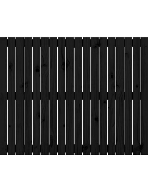 Загрузите изображение в средство просмотра галереи, Tăblie de pat pentru perete, negru, 140x3x90 cm, lemn masiv pin - Lando
