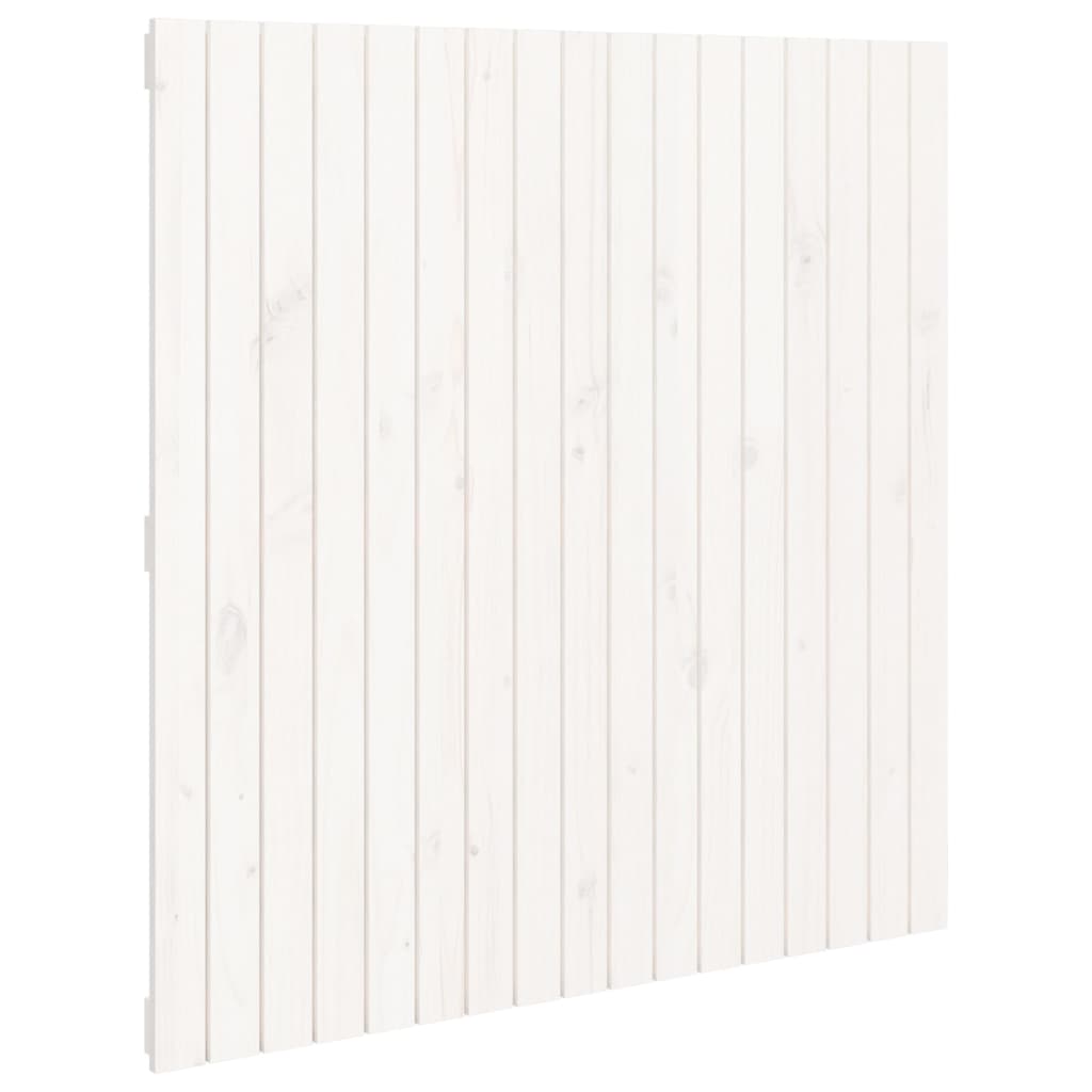 Tăblie de pat pentru perete, alb, 108x3x110 cm, lemn masiv pin - Lando