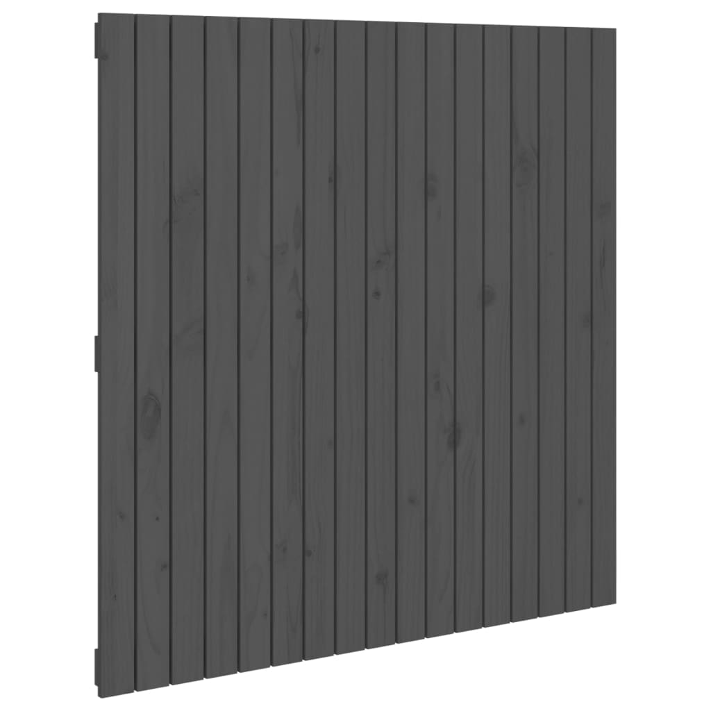 Tăblie de pat pentru perete, gri, 108x3x110 cm, lemn masiv pin - Lando