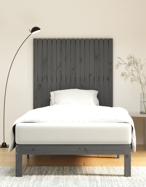 Încărcați imaginea în vizualizatorul Galerie, Tăblie de pat pentru perete, gri, 108x3x110 cm, lemn masiv pin - Lando
