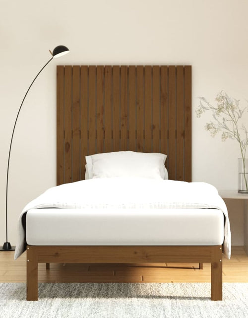 Încărcați imaginea în vizualizatorul Galerie, Tăblie de pat pentru perete, maro miere, 108x3x110 cm, lemn pin - Lando
