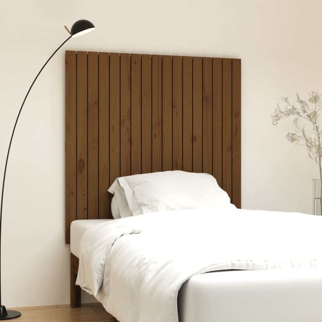 Tăblie de pat pentru perete, maro miere, 108x3x110 cm, lemn pin - Lando
