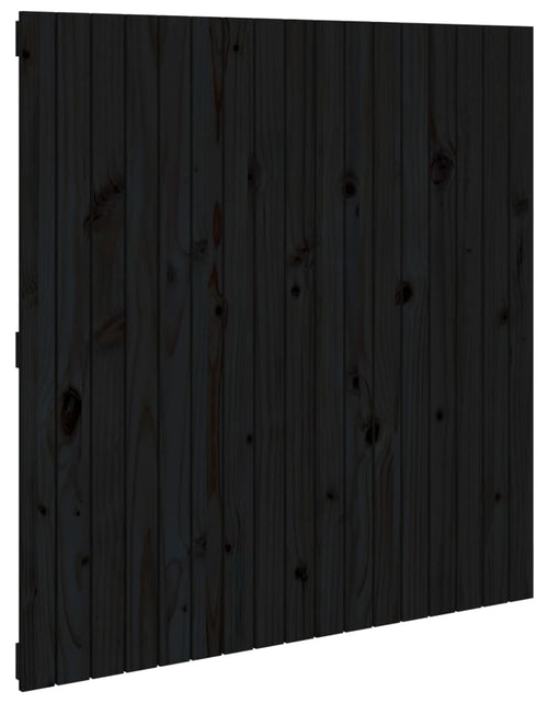 Încărcați imaginea în vizualizatorul Galerie, Tăblie de pat pentru perete, negru, 108x3x110 cm lemn masiv pin - Lando
