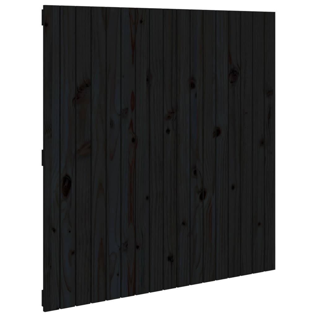 Tăblie de pat pentru perete, negru, 108x3x110 cm lemn masiv pin - Lando