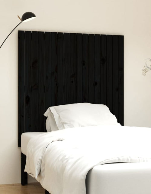 Încărcați imaginea în vizualizatorul Galerie, Tăblie de pat pentru perete, negru, 108x3x110 cm lemn masiv pin - Lando
