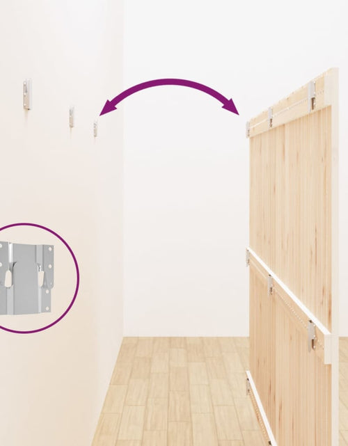 Încărcați imaginea în vizualizatorul Galerie, Tăblie de pat pentru perete, alb, 204x3x110 cm, lemn masiv pin - Lando
