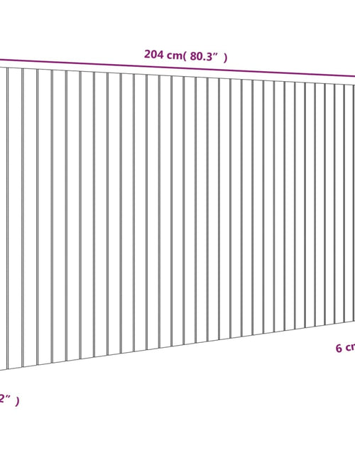 Încărcați imaginea în vizualizatorul Galerie, Tăblie de pat pentru perete, alb, 204x3x110 cm, lemn masiv pin - Lando
