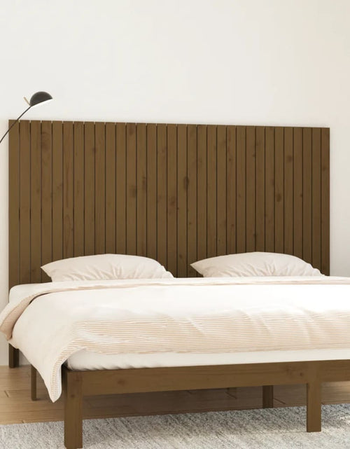 Încărcați imaginea în vizualizatorul Galerie, Tăblie de pat pentru perete, maro miere, 204x3x110 cm, lemn pin - Lando
