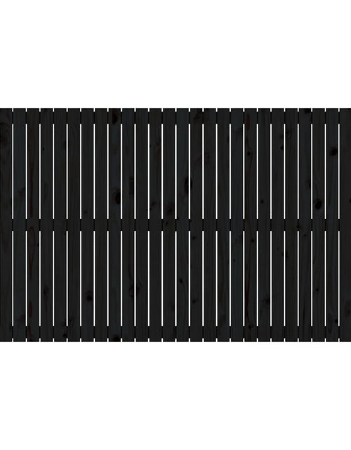 Загрузите изображение в средство просмотра галереи, Tăblie de pat pentru perete, negru, 204x3x110 cm lemn masiv pin - Lando

