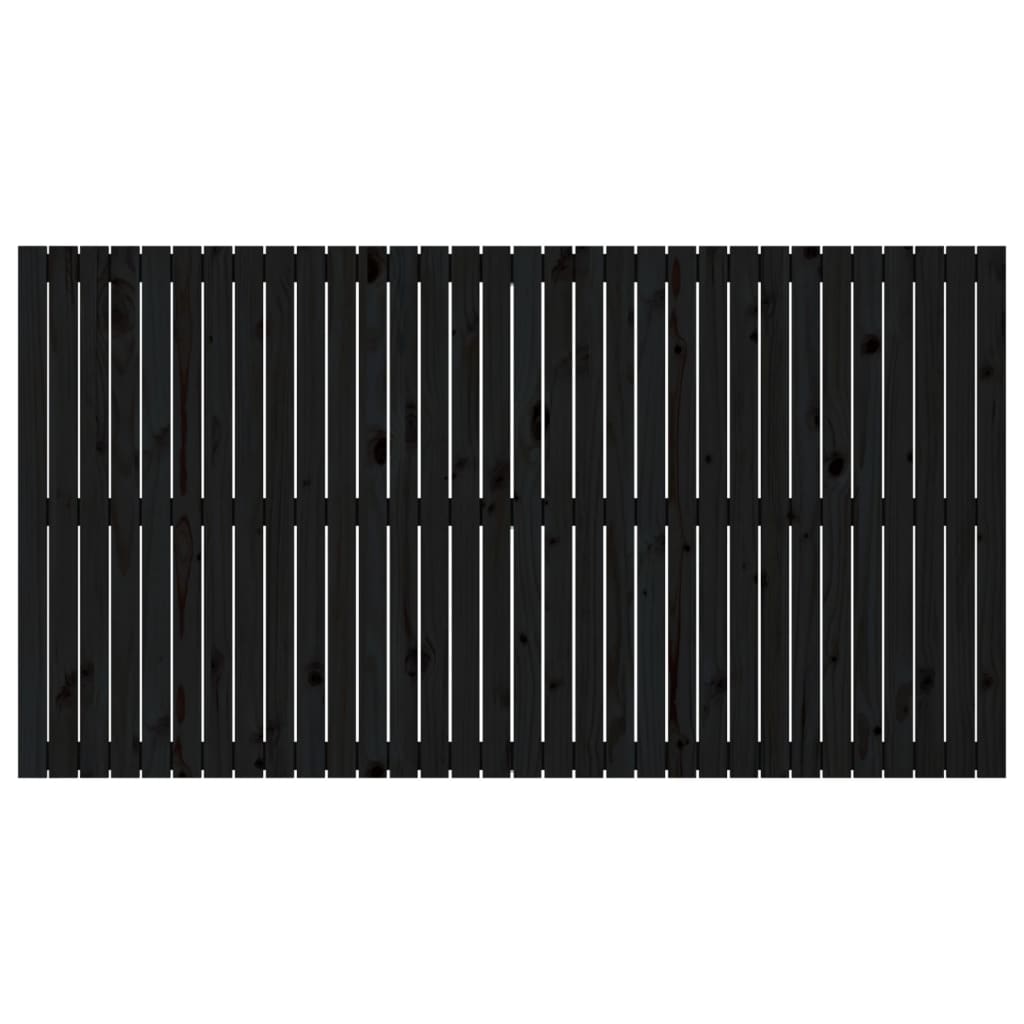 Tăblie de pat pentru perete, negru, 204x3x110 cm lemn masiv pin - Lando