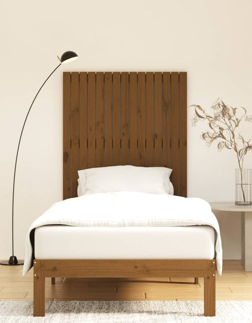Încărcați imaginea în vizualizatorul Galerie, Tăblie de pat de perete maro miere 95,5x3x110 cm lemn masiv pin - Lando
