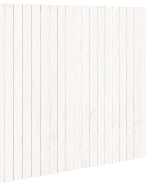 Încărcați imaginea în vizualizatorul Galerie, Tăblie de pat pentru perete, alb, 127,5x3x110 cm lemn masiv pin - Lando
