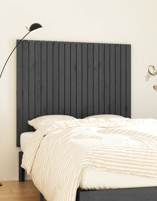 Încărcați imaginea în vizualizatorul Galerie, Tăblie de pat pentru perete, gri, 127,5x3x110 cm lemn masiv pin - Lando
