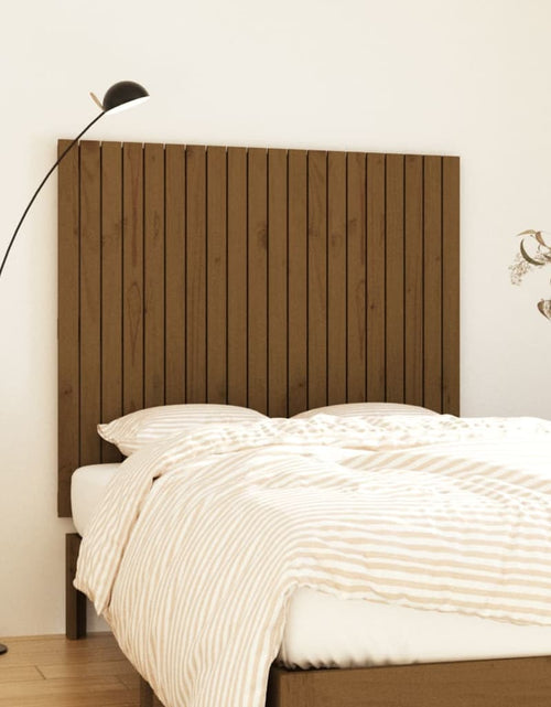 Încărcați imaginea în vizualizatorul Galerie, Tăblie de pat pentru perete, maro miere 127,5x3x110 cm lemn pin - Lando
