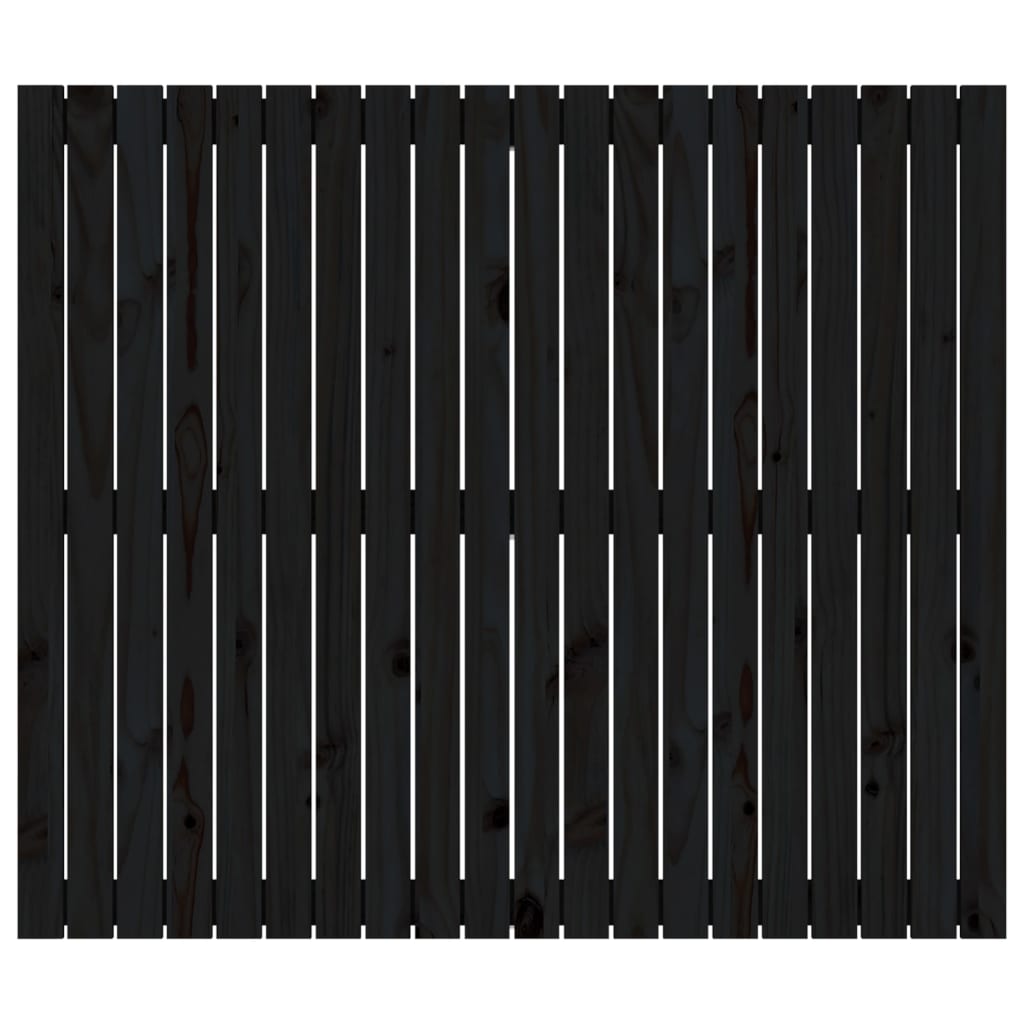 Tăblie de pat pentru perete negru 127,5x3x110 cm lemn masiv pin - Lando