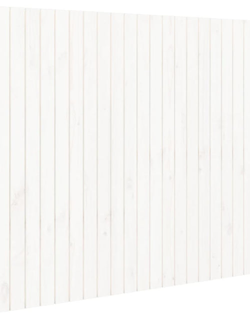 Încărcați imaginea în vizualizatorul Galerie, Tăblie de pat pentru perete, alb, 146,5x3x110 cm lemn masiv pin - Lando
