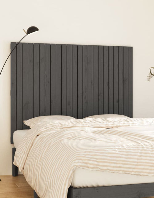 Încărcați imaginea în vizualizatorul Galerie, Tăblie de pat pentru perete, gri, 146,5x3x110 cm lemn masiv pin - Lando
