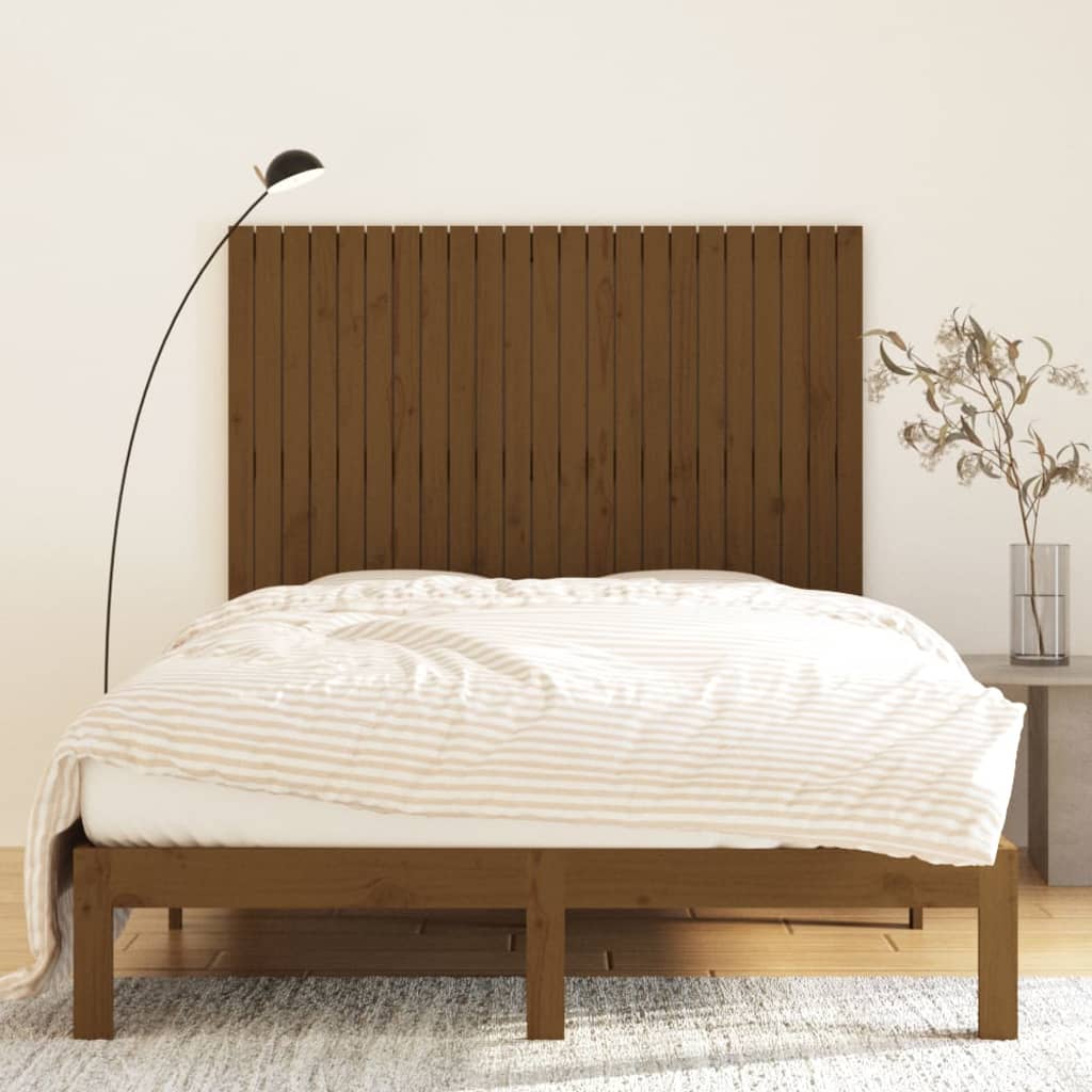 Tăblie de pat pentru perete maro miere 146,5x3x110 cm lemn pin - Lando