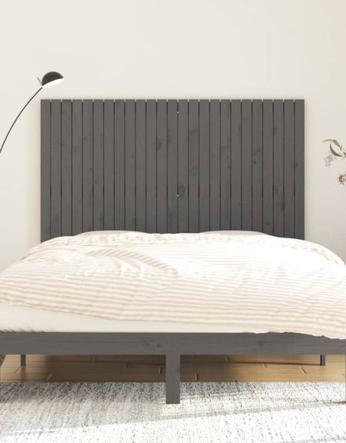 Încărcați imaginea în vizualizatorul Galerie, Tăblie de pat pentru perete, gri, 159,5x3x110 cm lemn masiv pin - Lando
