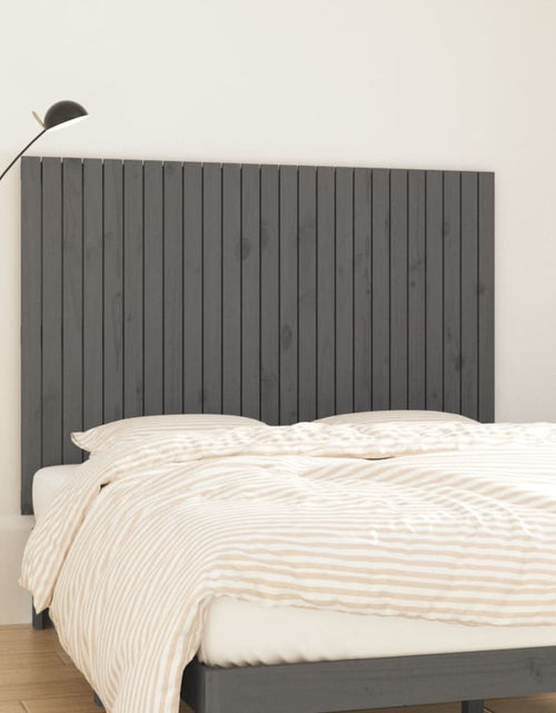 Încărcați imaginea în vizualizatorul Galerie, Tăblie de pat pentru perete, gri, 159,5x3x110 cm lemn masiv pin - Lando
