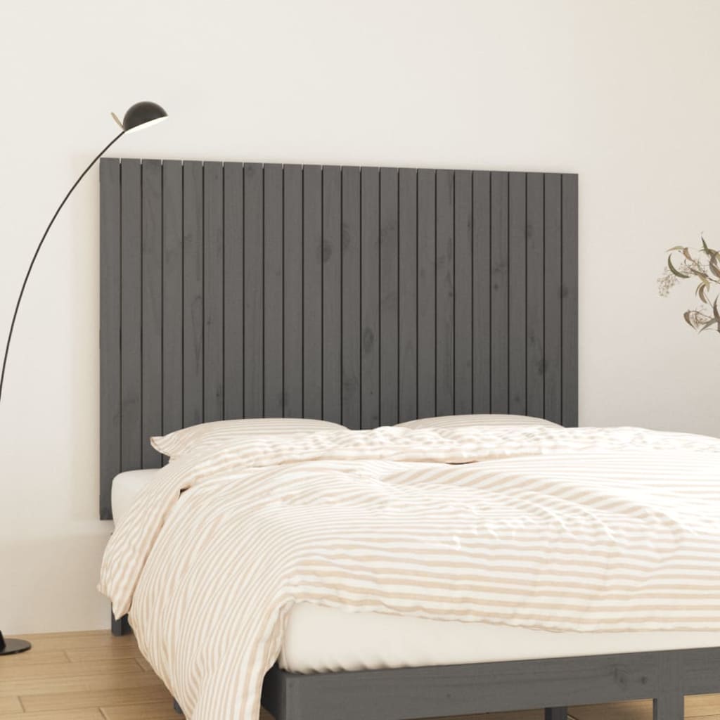 Tăblie de pat pentru perete, gri, 159,5x3x110 cm lemn masiv pin - Lando