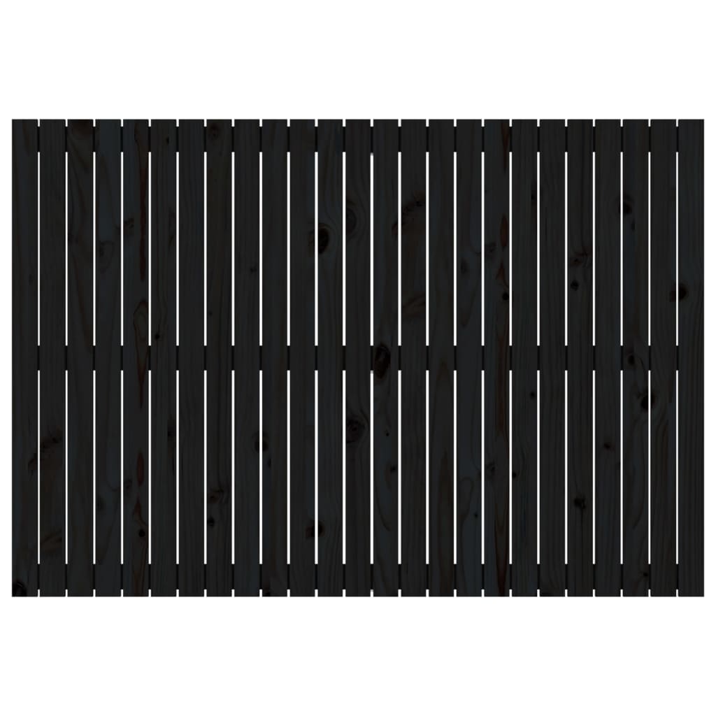 Tăblie de pat pentru perete negru 159,5x3x110 cm lemn masiv pin - Lando