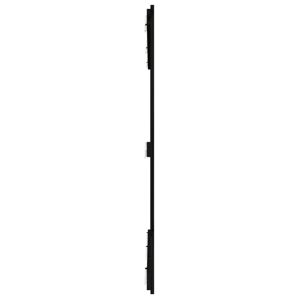 Tăblie de pat pentru perete negru 159,5x3x110 cm lemn masiv pin - Lando