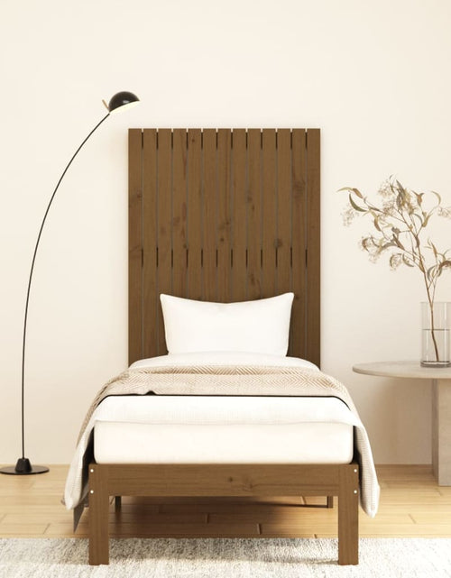 Încărcați imaginea în vizualizatorul Galerie, Tăblie de pat pentru perete, maro miere, 82,5x3x110 cm lemn pin - Lando
