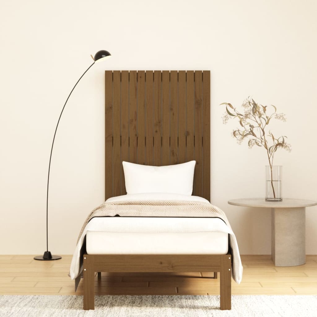 Tăblie de pat pentru perete, maro miere, 82,5x3x110 cm lemn pin - Lando