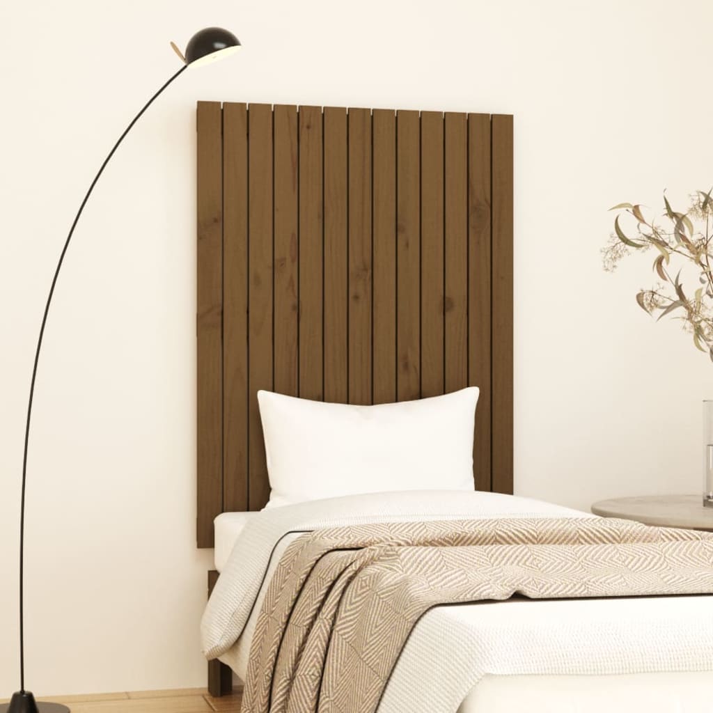 Tăblie de pat pentru perete, maro miere, 82,5x3x110 cm lemn pin - Lando