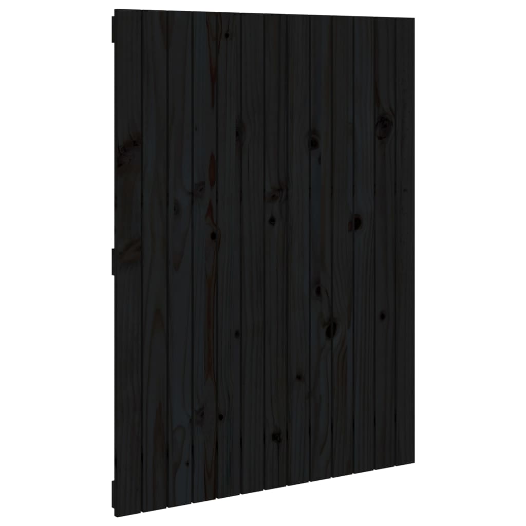 Tăblie de pat pentru perete, negru 82,5x3x110 cm lemn masiv pin - Lando