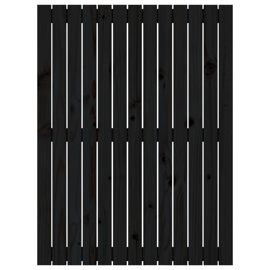 Tăblie de pat pentru perete, negru 82,5x3x110 cm lemn masiv pin - Lando
