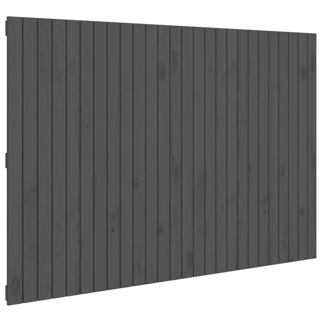 Tăblie de pat pentru perete, gri, 166x3x110 cm, lemn masiv pin - Lando