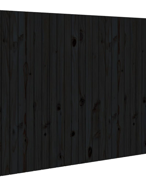 Загрузите изображение в средство просмотра галереи, Tăblie de pat pentru perete, negru, 166x3x110 cm lemn masiv pin - Lando
