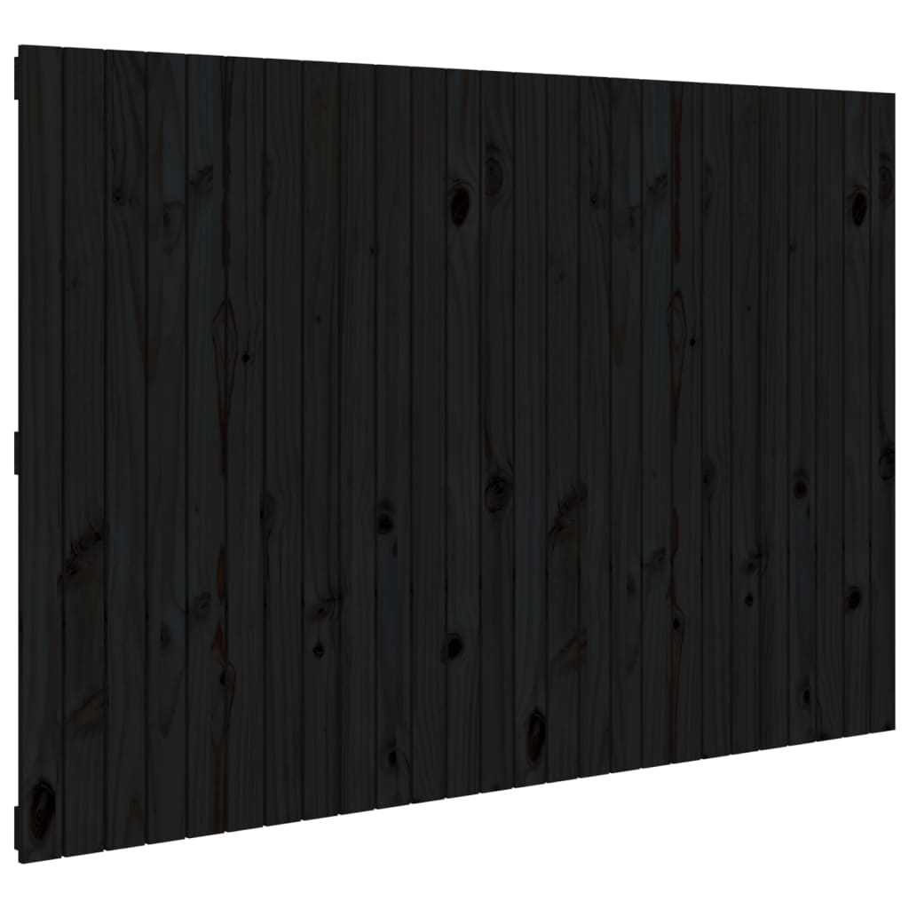 Tăblie de pat pentru perete, negru, 166x3x110 cm lemn masiv pin - Lando